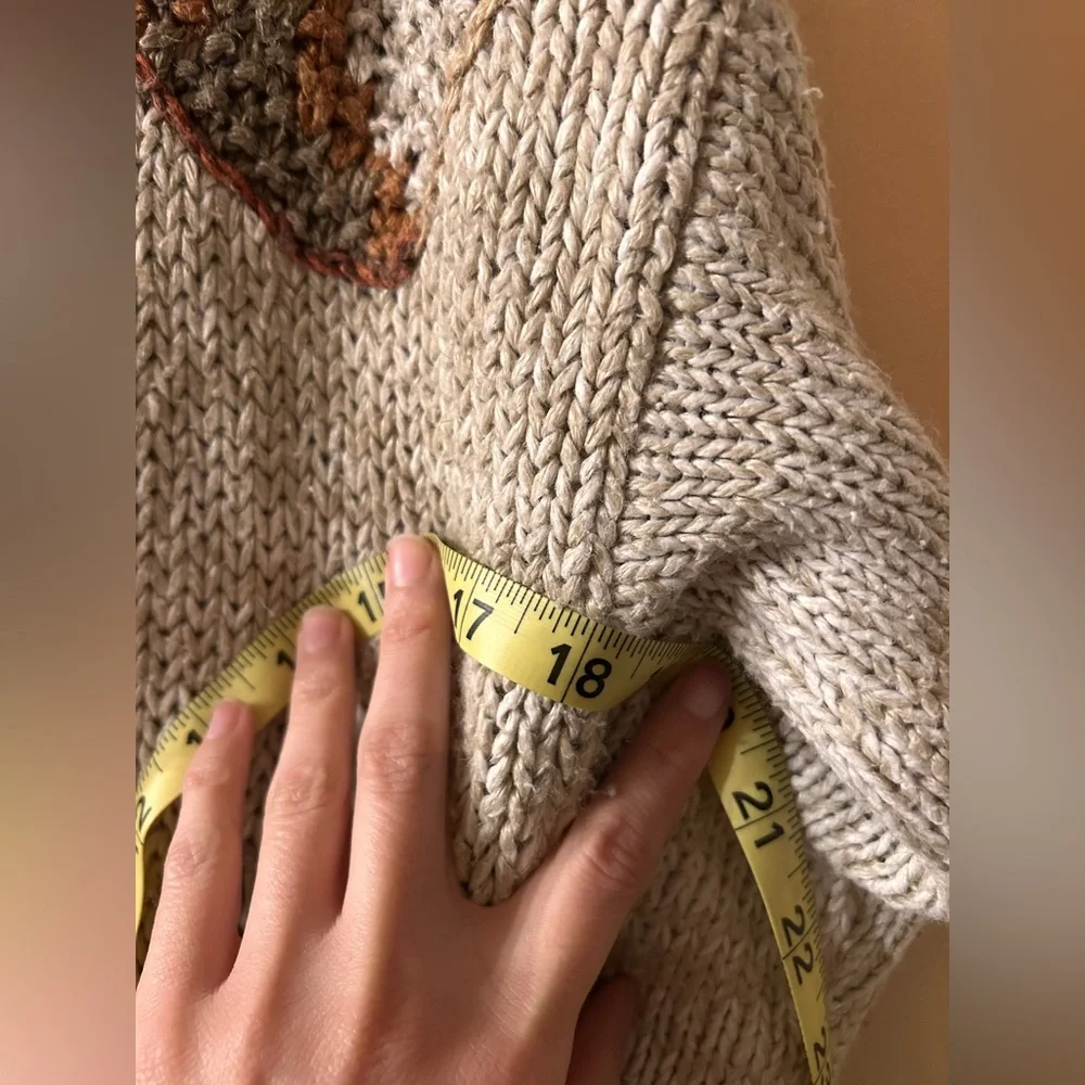 vintage fall/ autumn leaf oversized chunky knit sweater - Picture 6 of 6